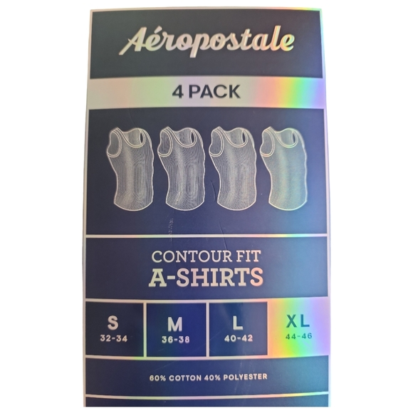 AEROPOSTALE Men's Tank Tops Undershirts Contour Fit 4 Pack - Picture 5 of 10